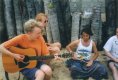 Rehearsing on the beach for our Brazilian debut at Olinda Carnival 1997